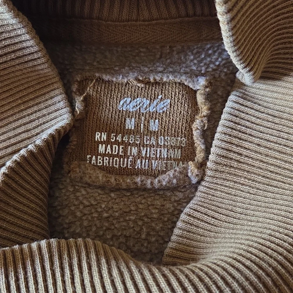 Aerie Mountain Season Oversized Cloud Fleece Mock Neck Pocket Sweatshirt Shacket - Picture 7 of 14